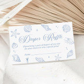Blue Coastal Baby shower Luier Raffle Ticket Informatiekaartje