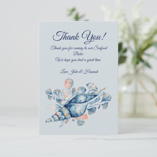 Blue Coastal Beach Dank u kaarten (Staand voorkant)