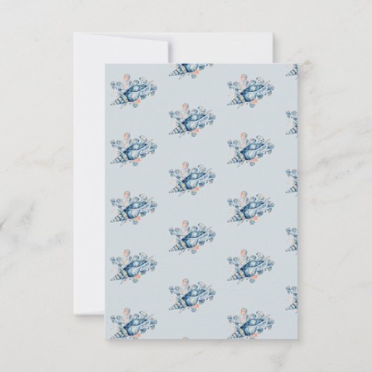 Blue Coastal Beach Dank u kaarten (Achterkant)