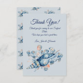 Blue Coastal Beach Dank u kaarten (Voorkant / Achterkant)