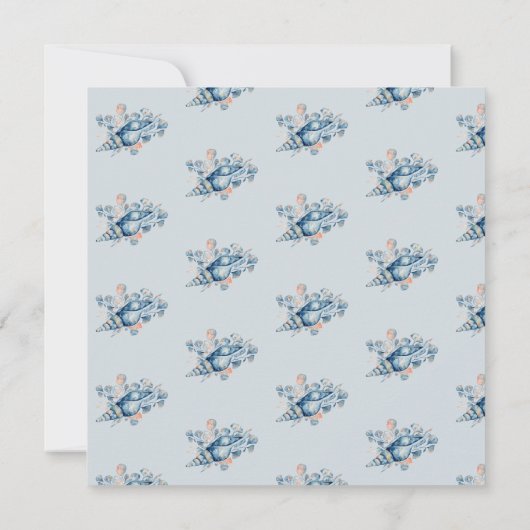 Blue Coastal Beach Wedding Jubileum Kaart (Achterkant)