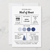 Blue Coastal Bridesmaid Information Card Kaart (Voorkant)