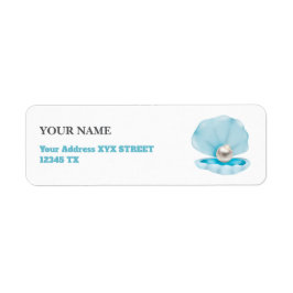 Blue Coastal Chic Seashell Etiket