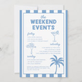 Blue Coastal Cowgirl Bachelorette Party Kaart (Achterkant)