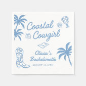 Blue Coastal Cowgirl Bachelorette Party Servet (Voorkant)
