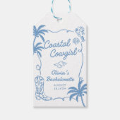 Blue Coastal Cowgirl vrijgezellenfeest Cadeaulabel (Voorkant)