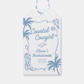 Blue Coastal Cowgirl vrijgezellenfeest Cadeaulabel (Achterkant)
