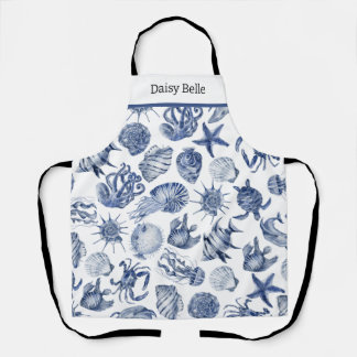 Blue Coastal Living Home Decor Schort