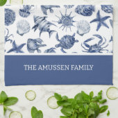 Blue Coastal Living Home Decor Theedoek (Gevouwen)