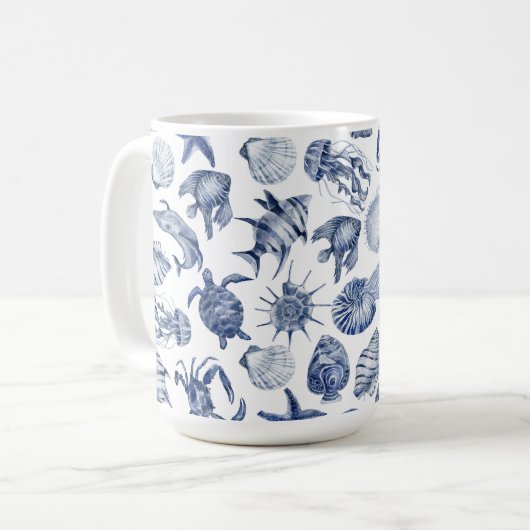 Blue Coastal Living Koffiemok (Voorkant links)