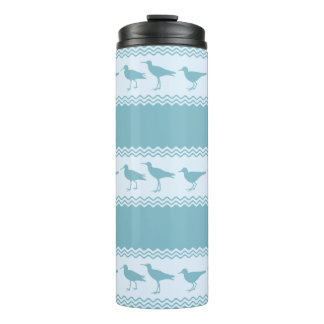Blue Coastal Sandpiper Bird Stripes Thermosbeker