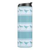 Blue Coastal Sandpiper Bird Stripes Thermosbeker (Gedraaid links)