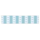 Blue Coastal Seahorses Stripes Korte Tafelloper (Horizontaal)