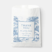 Blue Coastal Toile Wedding Bedankt kaart Bedankzakje (Voorkant)