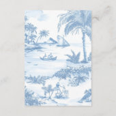 Blue Coastal Toile Wedding informatie detailkaart Informatiekaartje (Achterkant)