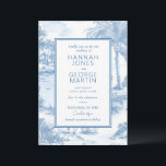 Blue Coastal Toile Wedding Invitation Card Kaart<br><div class="desc">Blue Coastal Toile Wedding Collectie. Tijdloos en luchtig, dit collectie vangt de charme van een klassiek feest aan de oostkust. Met delicate toiletpatronen, hortensia's, vuurtorens en zeilboten in tinten van zacht blauw, roept het een verfijnde kustelegantie op. Perfect voor bruiloften aan de oceaan met een traditionele of preppy twist, deze...</div>
