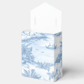 Blue Coastal Toile Wedding Monogram Bedankdoosjes (Geopend)