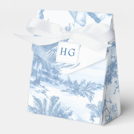 Blue Coastal Toile Wedding Monogram Bedankdoosjes