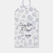 Blue Coastal Wedding Bedankt Cadeau Label Cadeaulabel (Achterkant)