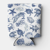 Blue Coastal Wedding Blikjeskoeler (Voorkant)