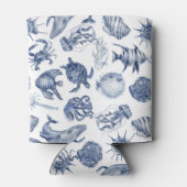 Blue Coastal Wedding Blikjeskoeler (Achterkant)