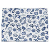 Blue Coastal Wedding Gift Bag Groot Cadeauzakje (Voorkant)