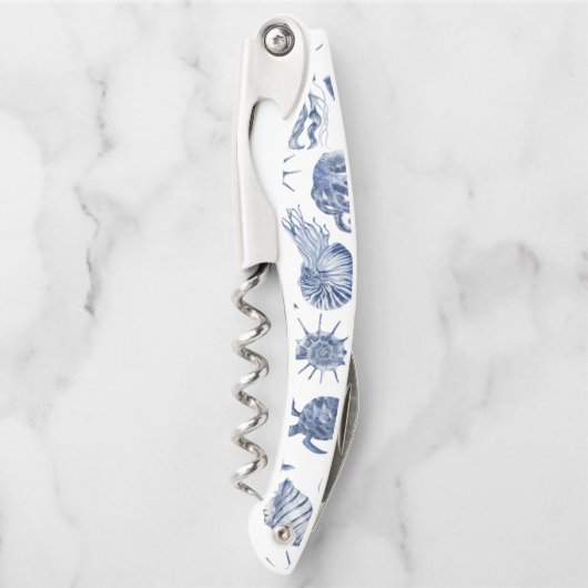 Blue Coastal Wedding Kurkentrekker (Voorkant)