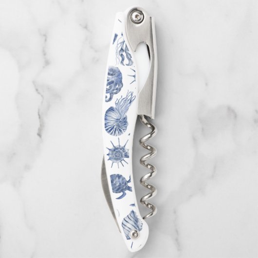 Blue Coastal Wedding Kurkentrekker (Achterkant)