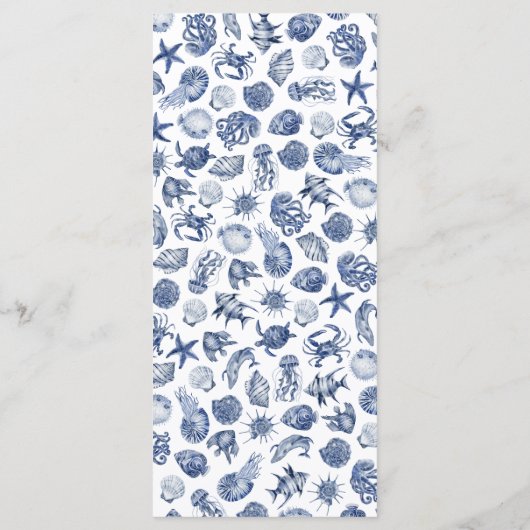 Blue Coastal Wedding Menu (Achterkant)