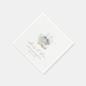 Blue Coastal Wedding Napkins Beach Seashell Servet (Hoek)