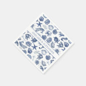 Blue Coastal Wedding Paper Napkin Servet (Hoek)