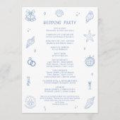 Blue Coastal Wedding Programma Programmakaart (Achterkant)