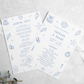 Blue Coastal Wedding Programma Programmakaart