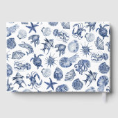 Blue Coastal Wedding Reception Guest Book Gastenboek (Achterkant)