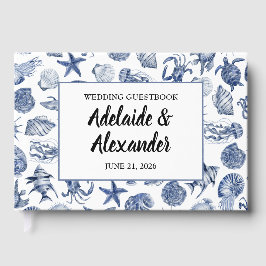 Blue Coastal Wedding Reception Guest Book Gastenboek