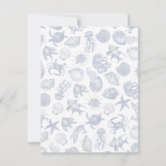 Blue Coastal Wedding Response Kaart (Achterkant)
