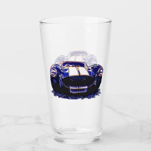 Blue Cobra Classic Car grafische lithografie Glas (Voorkant)