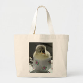 Blue Cochin Chick in Teacup Grote Tote Bag