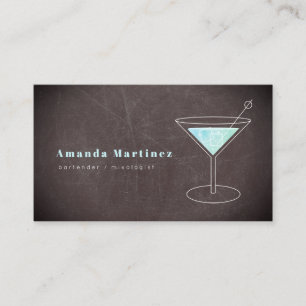 Blue Cocktail Bartender Mixologist schoolbord Visitekaartje