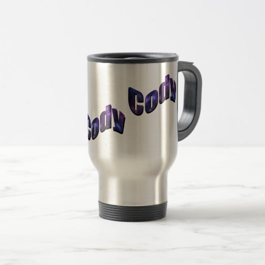 Blue Cody Name Logo, Reisbeker (Voorkant rechts)