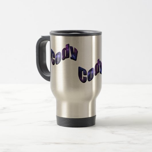 Blue Cody Name Logo, Reisbeker (Voorkant links)