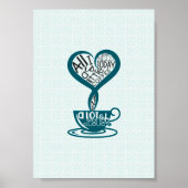 Blue Coffee en Jesus Poster 5"x7" (Voorkant)
