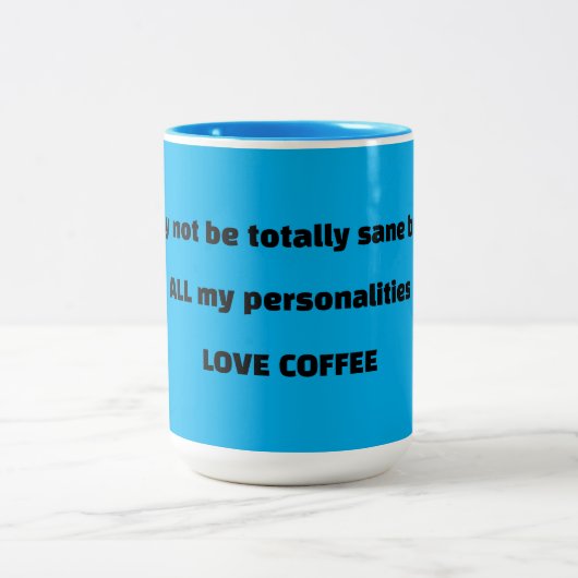 Blue COFFEE HUMOR Tweekleurige Koffiemok (Center)