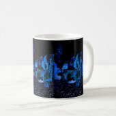 Blue Coffee mok met blauw design (Voorkant rechts)