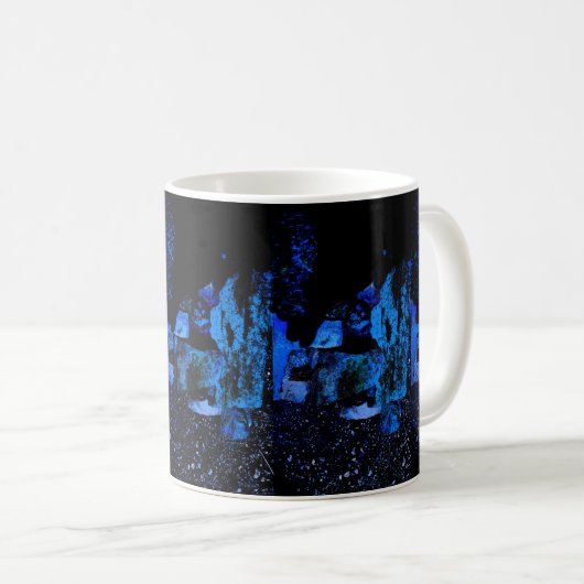 Blue Coffee mok met blauw design (Voorkant rechts)