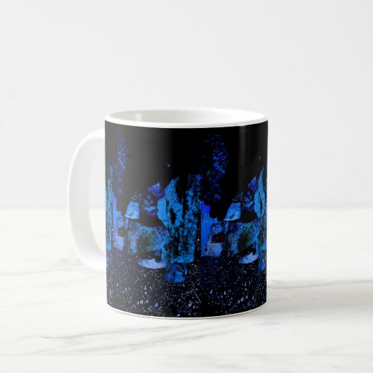Blue Coffee mok met blauw design (Voorkant links)