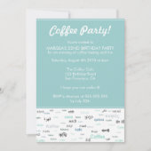 Blue Coffee - Uitnodigingen voor verjaardagsfeestj (Voorkant)