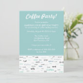 Blue Coffee - Uitnodigingen voor verjaardagsfeestj (Staand voorkant)