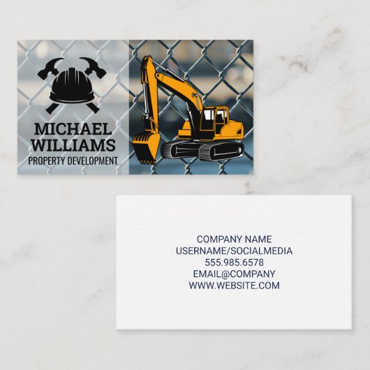 Blue Collar | Heavy Machinery | Construction Visitekaartje (Voorkant / Achterkant)