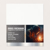 Blue Collar Welder Worker | Steel Sparks Visitekaartje (Buitenkant ongevouwen)